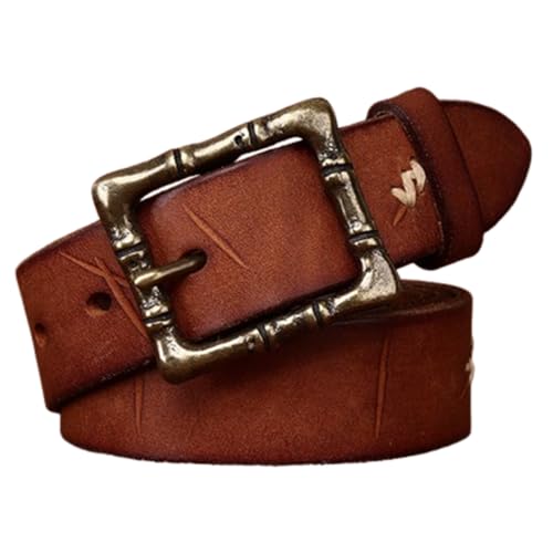 Ceinture homme en cuir marron pour jeans et tenue de travail style cowboy authentique