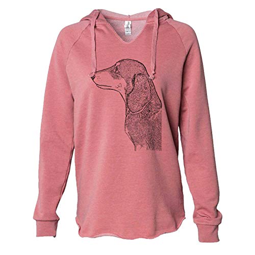 Inkopious Dachshund Profile - Women's Cali Wave Hooded Sweatshirt - Dusty Rose XL