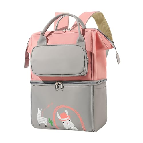 Bolsa Maternidade Multifuncional Mochila Maternidade Bolsa Maternidade Menino,Menina,Unissex (Rosa-Cinza)
