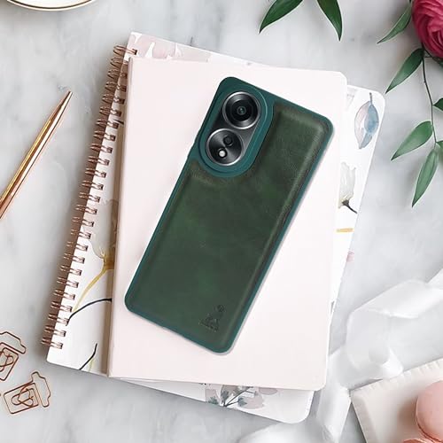 Image of AIBEX Shield Back Cover Case Compatible with Oppo A38 4G / Oppo A18 4G Back Cover | Flexible Vegan Leather | Full Camera Protection | Raised Edges | Super Soft-Touch | Bumper Case