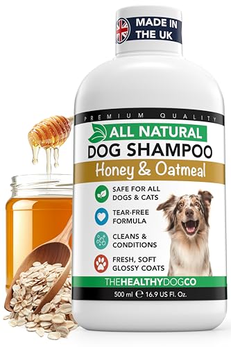 The Healthy Dog and Cat Co - All Natural Dog Shampoo and Conditioner - Honey and Oatmeal Shampoo for Smelly Pets - Nourishing Fur Cleaner for Sensitive Skin - Puppy Conditioner 500ml