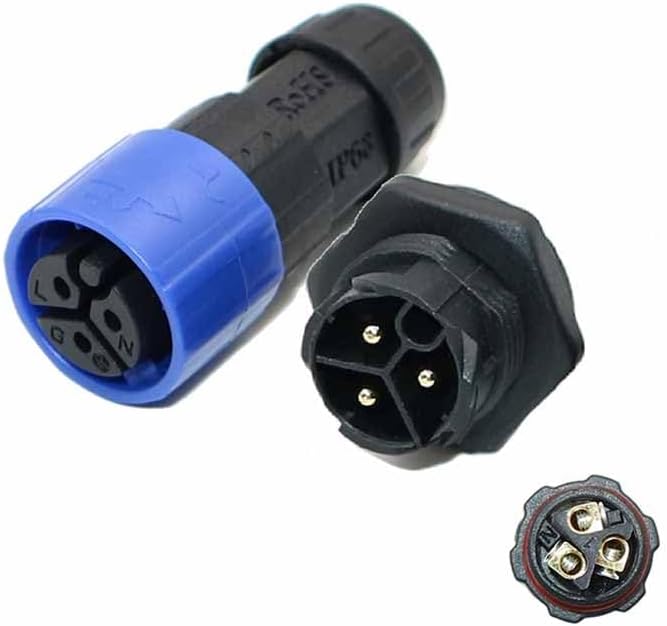 M19 Waterproof Connector 3 Pin Front Moun Bayonet Male and Female Charger Connector