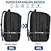 Travel Backpack for Men Women, 40L Large Flight Approved Expandable Luggage Carry On Backpack, 17 Inch Water Resistant College Laptop Daypack Business Weekender Bag, Black