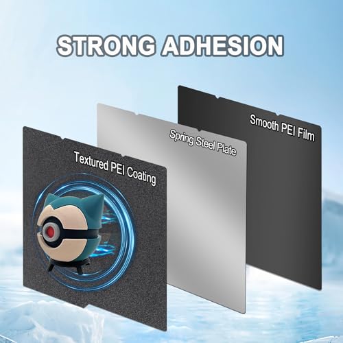 Image of 264X276mm Double-Sided PEI Build Plate for Anycubic Kobra 4 /Kobra S1 /Kobra X, Black Smooth & Textured Flexible Spring Steel Plate, PLA PLA+ TPU Low Temp Printing Bed