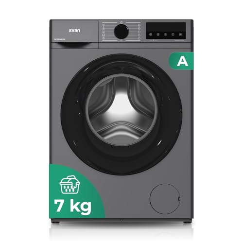 Svan Lavadora 7Kg Carga Frontal Inox SL7201AIDVX. 1600W, 1200rpm, Motor Inverter, 11 Programas, Función Stop&Go, Tambor Diamante, Clase de Eficiencia Energética A Svan Lavadora 7Kg Carga Frontal Inox SL7201AIDVX. 1600W, 1200rpm, Motor Inverter, 11 Programas, Función Stop&Go, Tambor Diamante, Clase de Eficiencia Energética A