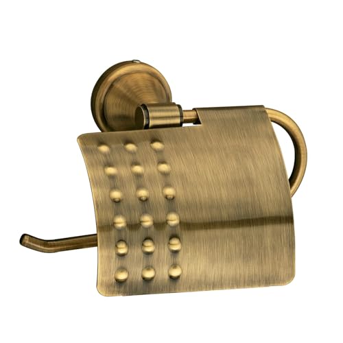 Image of Plantex (Primax) 304 Grade Stainless Steel Toilet Paper Roll Holder /Toilet Paper Holder /Tissue Paper Roll Holder for Bathroom Accessories - Niko (Brass Antique)