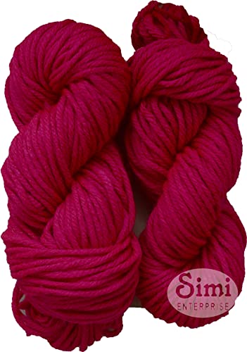 Image of Thick Chunky Wool, Magenta 300 gm S-M Best Used with Knitting Needles, Crochet Needles Wool Yarn for Knitting. by SIMI Enterprise