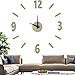 VFD TimeTO - orologio da parete moderno 3d adesivo in legno - orologio da parete grande per decorazioni da parete fai da te facile da montare, design casa utile per soggiorno cucina salotto e ufficio