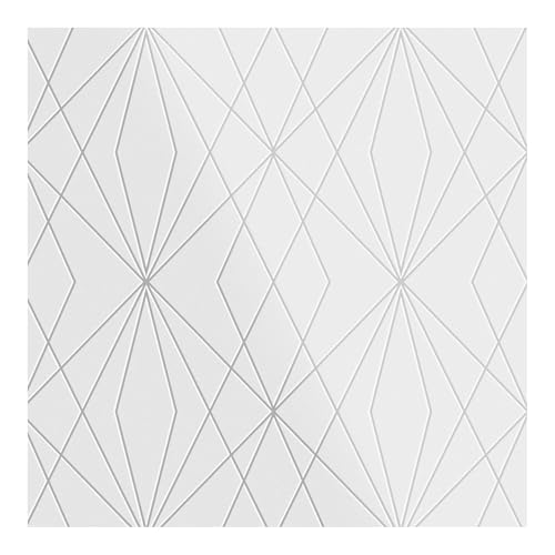 Fresco Laser Metallic Silver and White Geometric Wallpaper