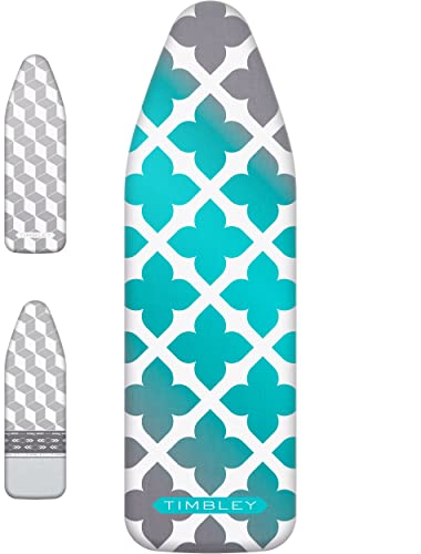 Timbley housse table à repasser professionnelle - Thermo Reflect - 5 couches - 116-125 x 37-42 (M) - convient pour centrale vapeur - réflexion maximale de la chaleur - t/g