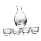 BESTOYARD Transparentes Japanisches Sake-Set Aus Glas Sake-Dispenser Mit Eleganten Bechern Klarer Trinkbehälter Für Spirituosen Für Restaurant Bar Und Zuhause