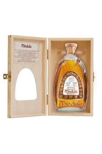 Original Aged Miodula Presidential Blend in Holzbox mit Sichtfenster | Polnische regionale Wodkaspezialität | 0,5 L, 40%