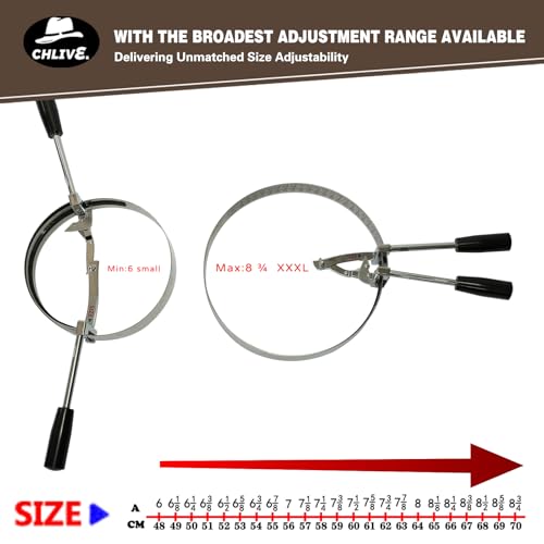 Image of Universal 360 Adjustable Hat Stretcher - Stainless Steel Expander for Cowboy Hats, Felt Hats & Baseball Caps - Only One in Market with 6 inch to 8 inch Full-Range Sizing Silver