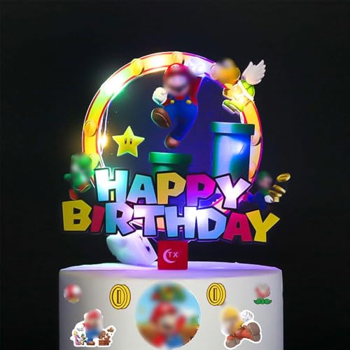 Glitzer Cartoon Cake Topper Bunt Geburtstag Kuchen Dekoration Lumineszenz Cupcake Toppers Kindergeburtstag Party Decoration Supplies Zubehör Trüffel kuchen dekoration