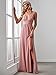 Ever-Pretty Women's Bridesmaid Dresses Deep V-Neck Sleeveless Side Slit Floor Length Wedding Guest Dress Dusty Rose US14