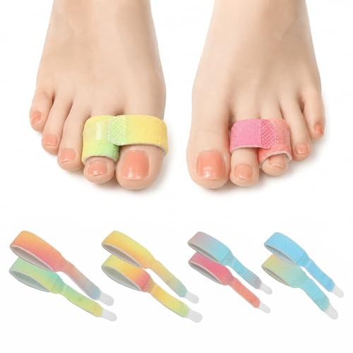 8 pack Colorful hammer toe straightener Adjustable toe wraps