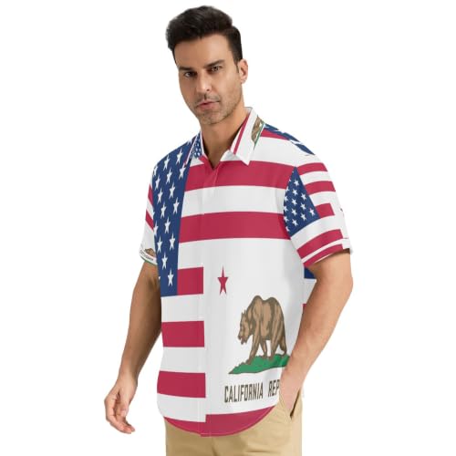 Chemise manches courtes homme look business Californie pour l'été S
