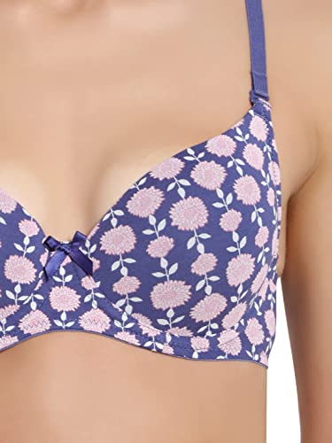 Image of Jockey 1245 Women Under-Wired Padded Super Combed Cotton Elastane Stretch Medium Coverage T-Shirt Bra with Detachable Straps