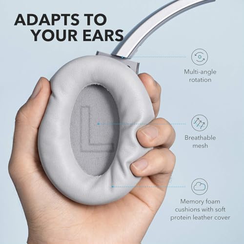 Image of Soundcore Anker Life Q20 Hybrid Active Noise Cancelling Headphones, Wireless Over Ear Bluetooth Headphones, 70H Playtime, Hi-Res Audio, Deep Bass, Memory Foam Ear Cups, Travel, Office, USB-C Charging