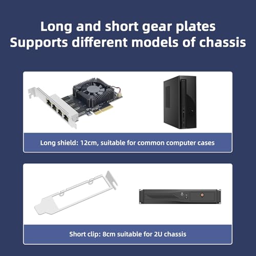 Tarjeta de Red PCI-E X4 de 2,5 Gb con 4 Puertos, Adaptador Ethernet Gigabit de 2500 Mbps con Chip RTL8125B, 4 Puertos RJ45, Compatible con ESXi, Enrutamiento Suave, Arranque PXE y Agrupación de Red para Servidores miniatura 6