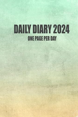 2024 daily diary one page per day: 365 days Fully lined with dated from January 2024 to December 2024 and Calendar Vintage background