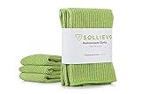 Sollievo Microfiber Multipurpose Cleaning Cloth (3 Pack) - Lint Free, Streak Free Eco TowelsThat Clean with Only Water. Environmentally Friendly - No Need for Paper Towels (Green).