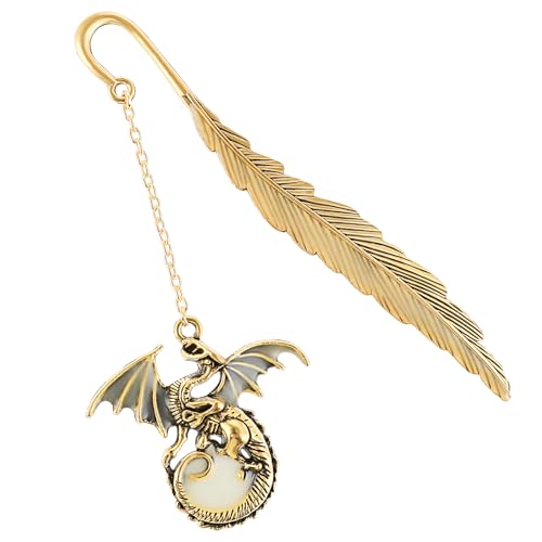 Jeffdad Marcapáginas de Plumas de Metal Brillante, Marcapáginas