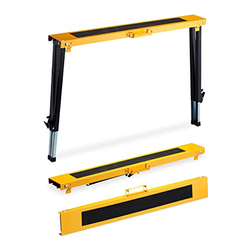 Relaxdays Work Trestle, Set of 2, H x D: 91.5 x 106 x 50 cm, Height-Adjustable, All-Purpose Trestle, Carry Handles, Folding Trestle, Orange - Image 6