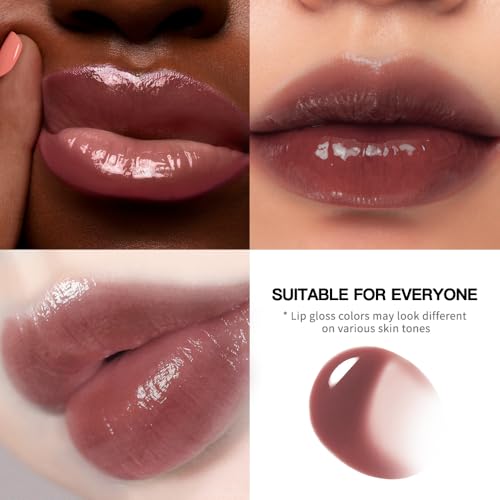 Image of BAISEN DIARY 2PCS Lip Gloss with Brown Lip Liner Lip Combo Set, Romantic Mauve Rose Shade for Soft Nude Pink Lips, Lip Plumping Effect, High Shine Juicy Gloss, Over Lip Makeup for Fuller Looking Lips