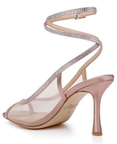 Jewel Badgley Mischka Tamera Peep Toe Heels with Wraparound Strap4