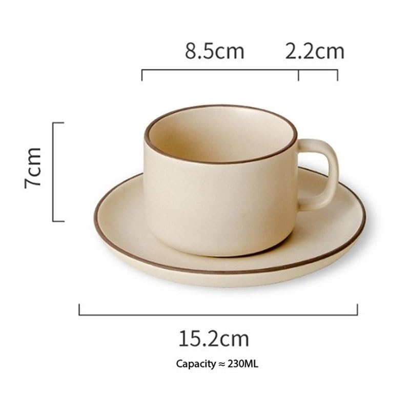 Porcelanowy kubek do kawy ze spodkiem, Zestaw ceramicznych spodków do filiżanek kawy Nordic Design Home Restaurant(Style2)