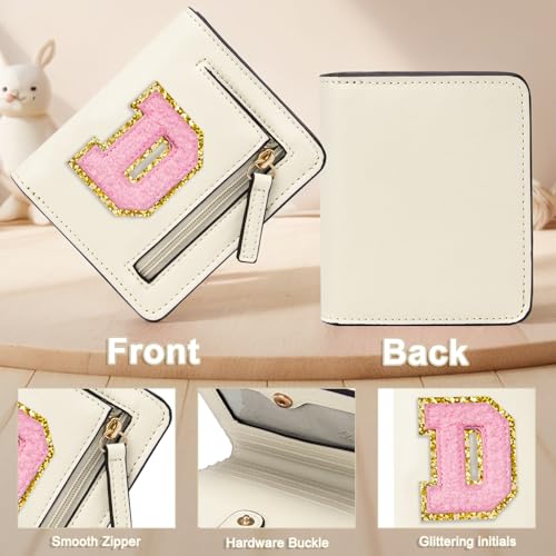 Image of Birthday Gifts for Teen Girl Kids Wallet Little Girl Wallets | Small Initial Kid Wallet for Girl Rfid Wallet Preppy Stuff Gifts for Girls 8-12 Beige D