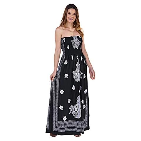 Ladies Maxi Summer Dress D943 Black & White Cover