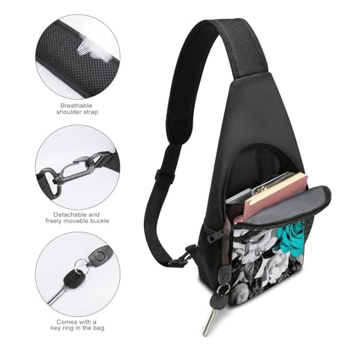 Mochila bandolera ligera floral para senderismo y viaje miniatura 4