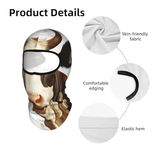 Máscara de esquí para hombre y mujer con diseño de vaca, cubrecabeza completo para exteriores, ideal para verano miniatura 4