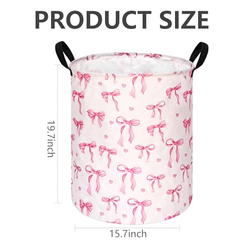 Image of Round Laundry Basket Storage Bins Nursery Hamper Gift Baskets for Home,Office,Home Decor