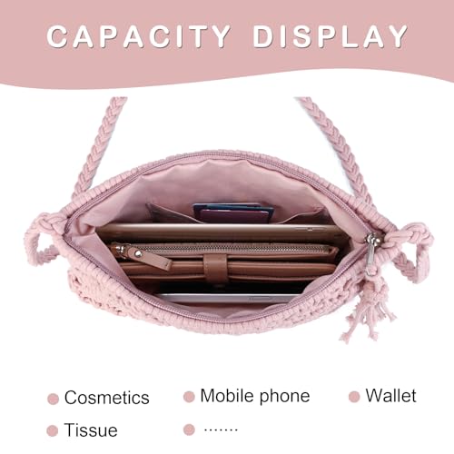 Image of Gladdon Bohemian Small Crossbody Bag for Women Stylish Woven Shoulder Purse | Hand Weaving,Small Boho Crossbody,Lightweight,with Tassel,Travel Vacation,Daily Use,Sturdy Straps,Showcasing Individuality