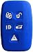 Rpkey Silicone Keyless Entry Remote Control Key Fob Cover Case protector For 5 Button Land Rover LR2 LR4 Range Rover Sport Evoq Discovery(Blue)