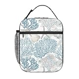 VANZEV Nautical Coastal Lunch Box for Adults Women Girls Boys Kids Starfish Seashell Coral Beach Lunch Box Insulated Cooler Reusable Lunch Bag Container Gifts for Work Office Picnic Travel School