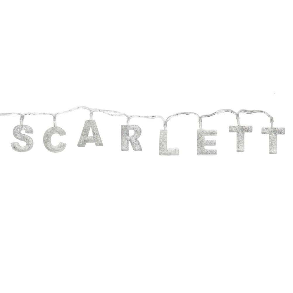 Mulberry Studios SCARLETT - Indoor Decorative LED String Lights Hanging Decorations Light Up Your Name in LED Clear Lights