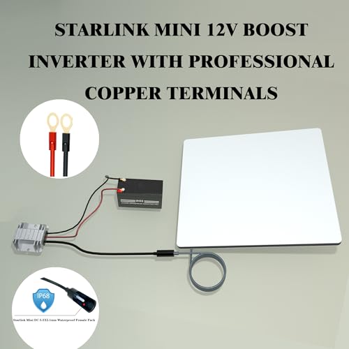 Starlink Mini 12V Adapter-12V/24V to 48V Input Battery Modification Boost Converter Output 1.5A 72W, 18AWG Waterproof DC Female Port（25cm） Compatible with Max 45m/150Ft+Starlink Mini DC Power Supply3