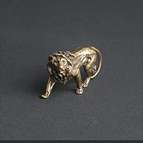 Estatua de León de Latón Hecha a Mano, 2 Piezas miniatura 2