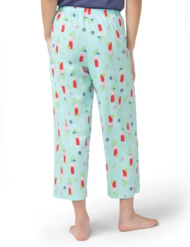 Image of HUE Women's Summer Vacation Pajama Separates, Soft, Whimsical Print Pjs with Tropical Beach Themes, Flip Flops, Cocktails