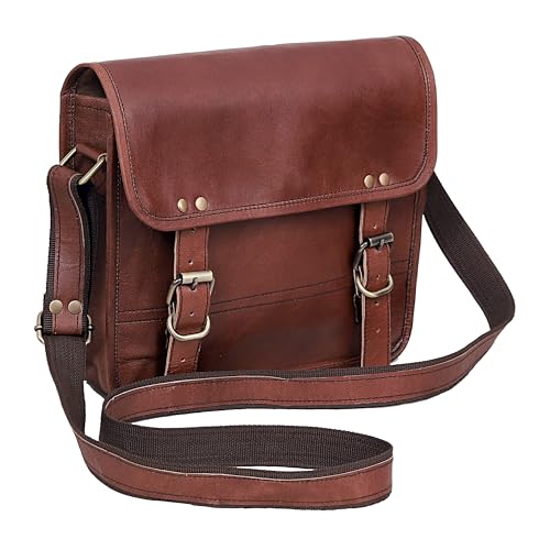 Image of cuero Genuine Leather iPad /Tablet Bag Messenger Bag Small Briefcase CrossBody Shoulder Bag for Men and Women