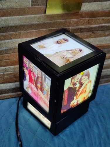 LED Lamp Rotating MDF Photo Frame Night Lamp Night Lamp-image-11