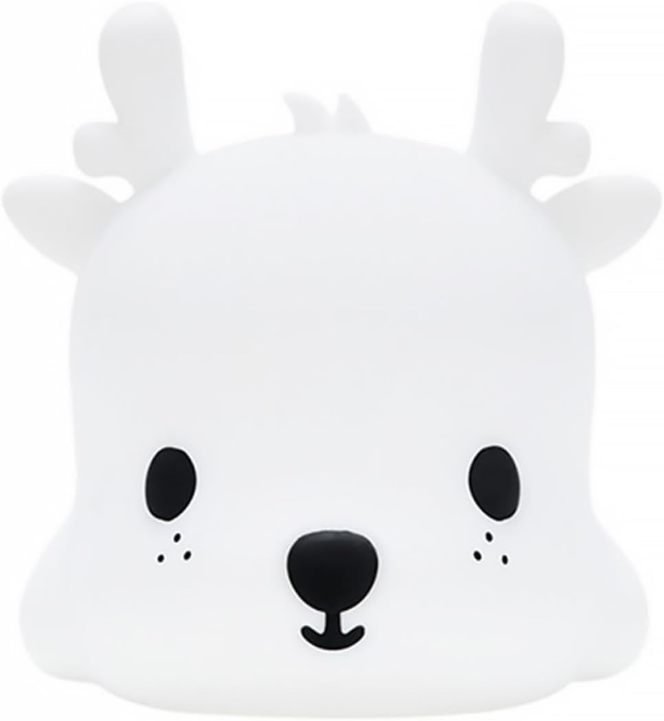 Mikinona Colorful Silicone Deerlet Night Light USB Rechargeable Cute Bedroom Bedside Lamp Touch Control Decorative Sleeping Atmosphere Lamp for Nursery
