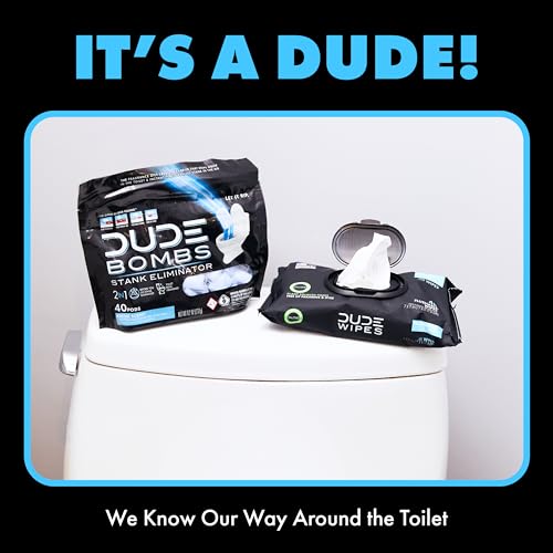 Image of Dude Bombs - Toilet Stank Eliminator - Fresh Scent 2-in-1 Stank Eliminator + Toilet Bowl Freshener - Refreshing Blend of Lavender, Cedar, Lime, and Eucalyptus- Pods 40 Count (Pack of 2)