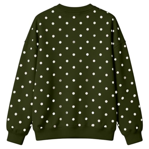 Jielayou Polka Dot Sweatshirts for Women Fleece Oversized Crewneck Pullover - image 5