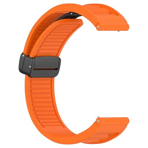 Image of ACM Watch Strap Silicone Belt Magnetic Clasp 22mm compatible with Universal 22mm Size Replacement Strap Smartwatch Band