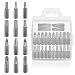 Produktbild LDERFIV 24 Stück Torx Bit Set, 25mm Länge Schraubendreher Bits, 1/4 Zoll S2 Stahl Torx Schraubendreher Bits Set, T10, T15, T20, T25, T30, T40, PH1, PH2, PH3, PZ1, PZ2, PZ3